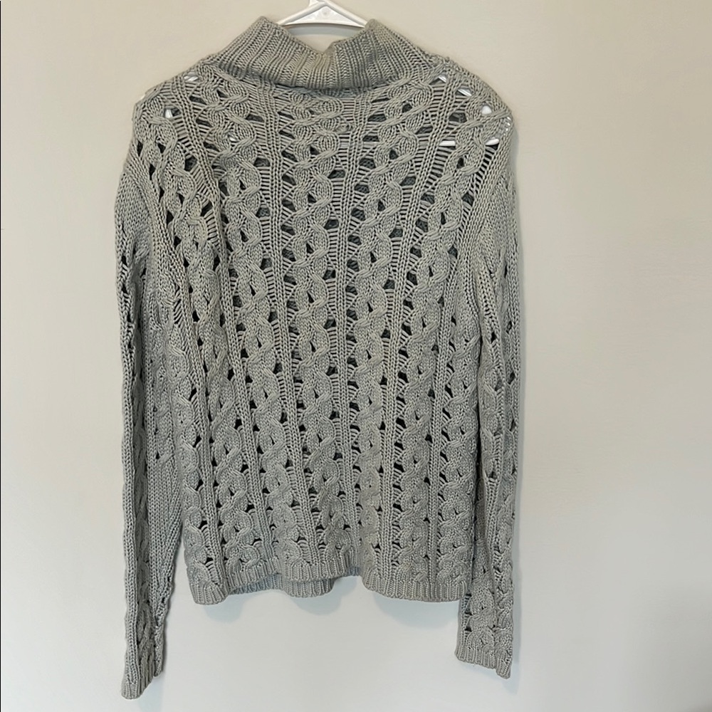 Garnet Hill Light Blue / Grey Knit Sweater